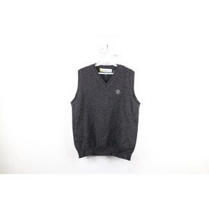 Vintage 90s Burton Snowboards Mens Medium Old English Wool Knit Sweater Vest